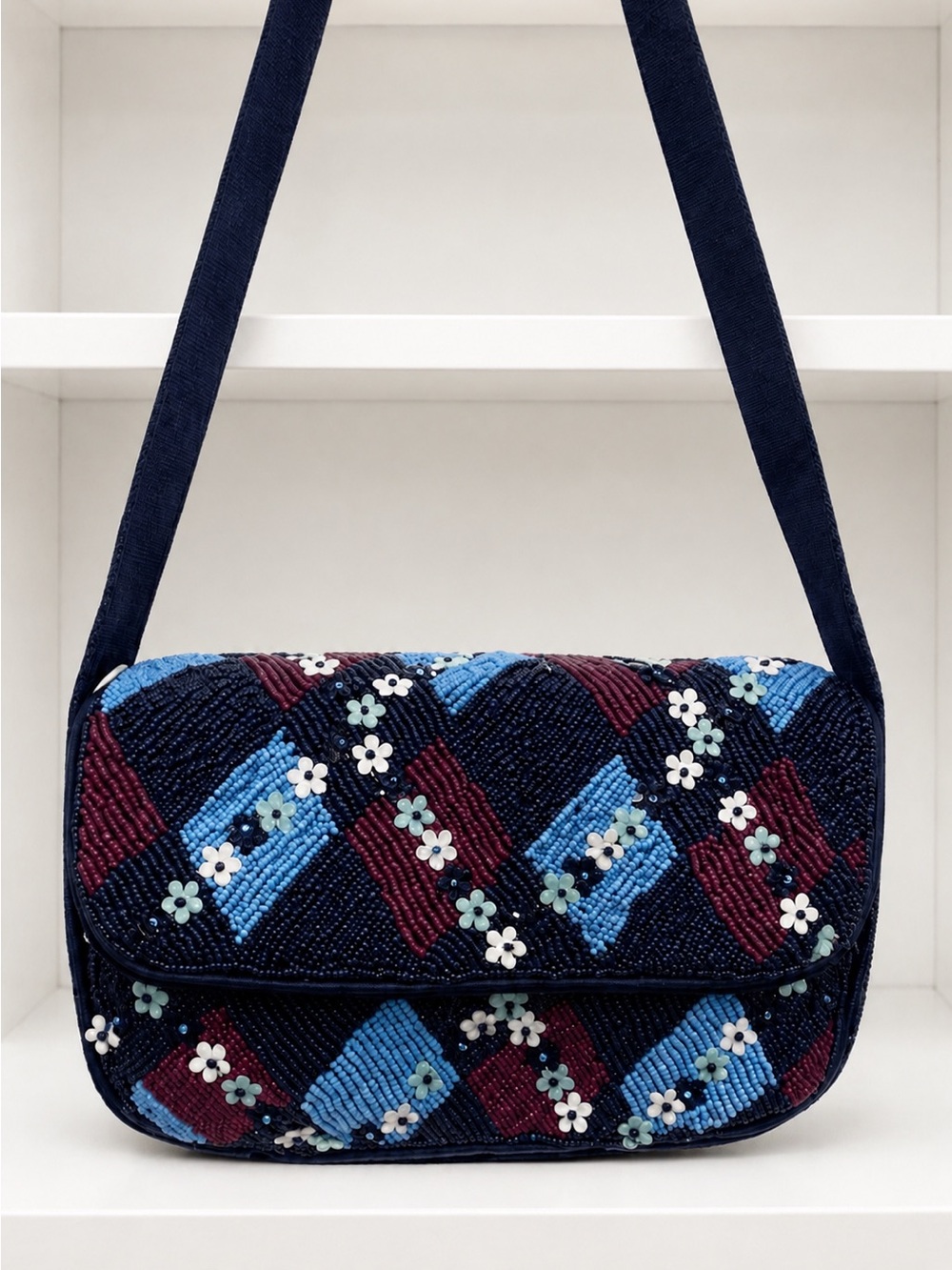 ✨ Free Assembly Beaded Plaid Shoulder Bag – NEW ✨